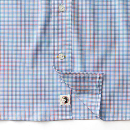 Duck Head Performance Poplin Sport Shirt - Quinn Plaid - Serenity Blue