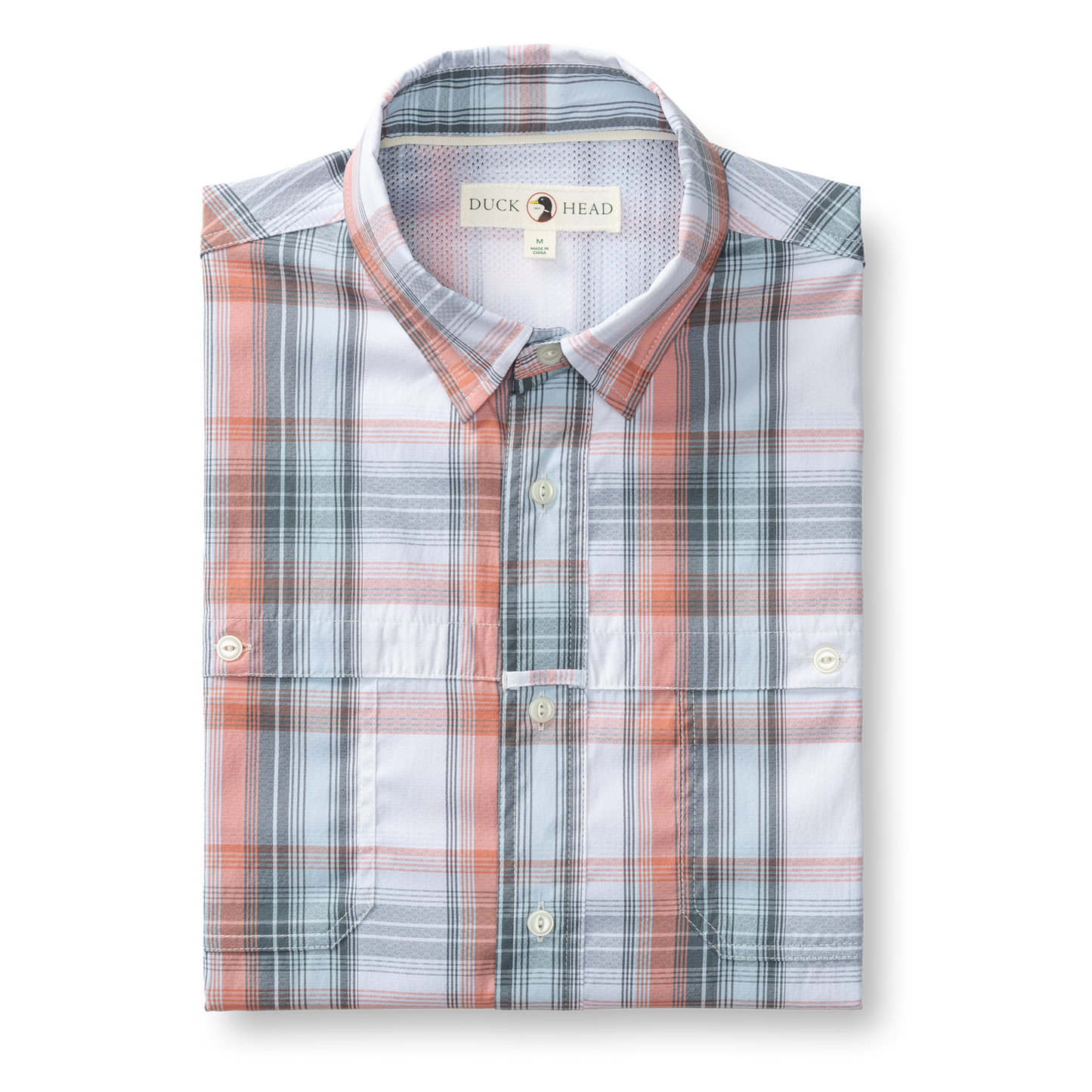 Duck Head Performance Dobby Guide Shirt - Richfield Plaid - Rosewood