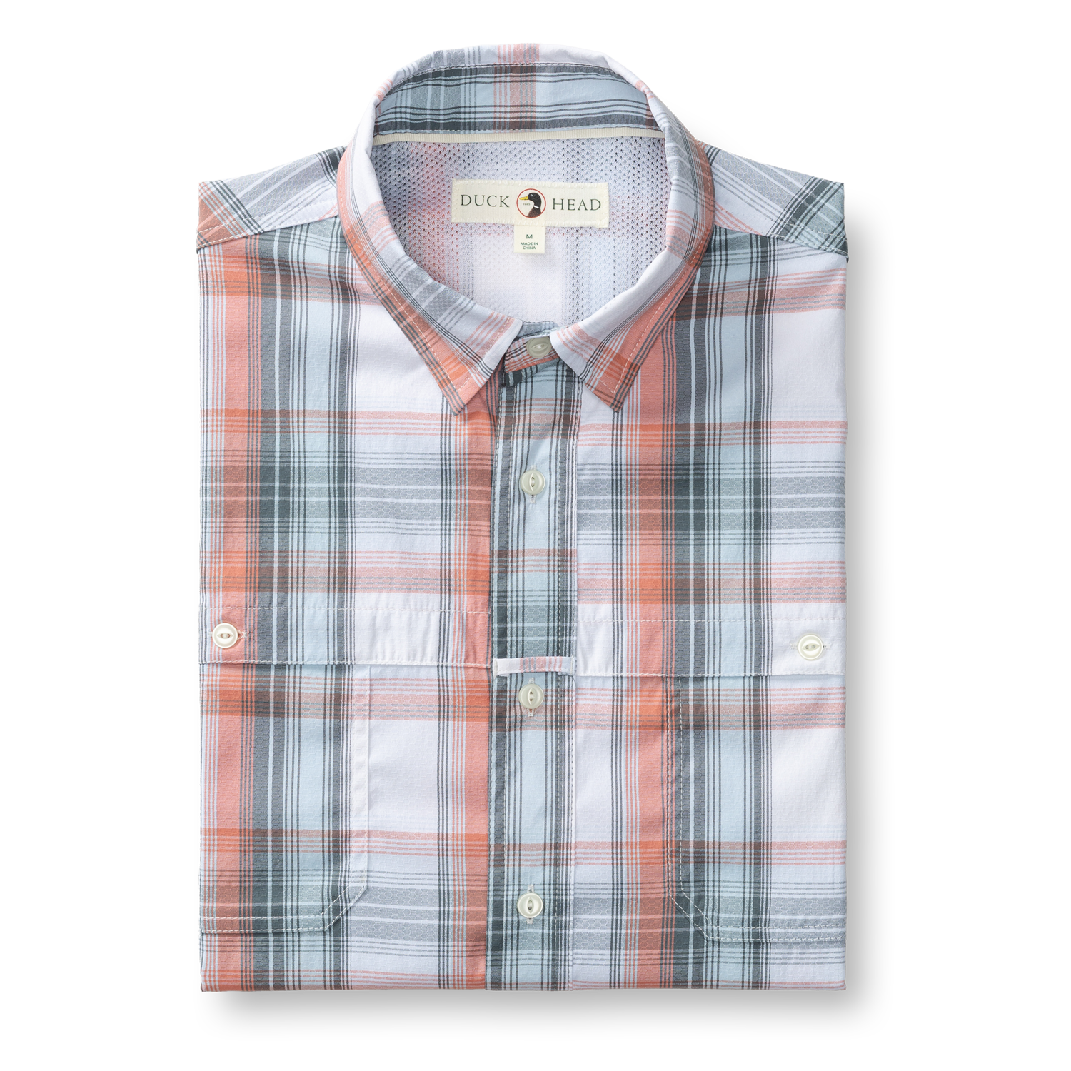Duck Head Performance Dobby Guide Shirt - Richfield Plaid - Rosewood
