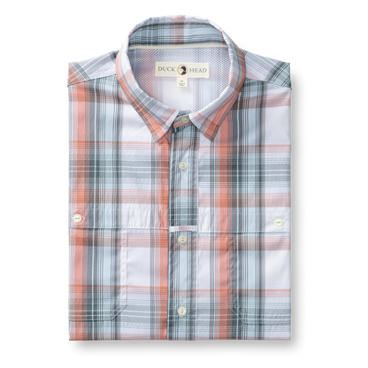 Duck Head Performance Dobby Guide Shirt - Richfield Plaid - Rosewood