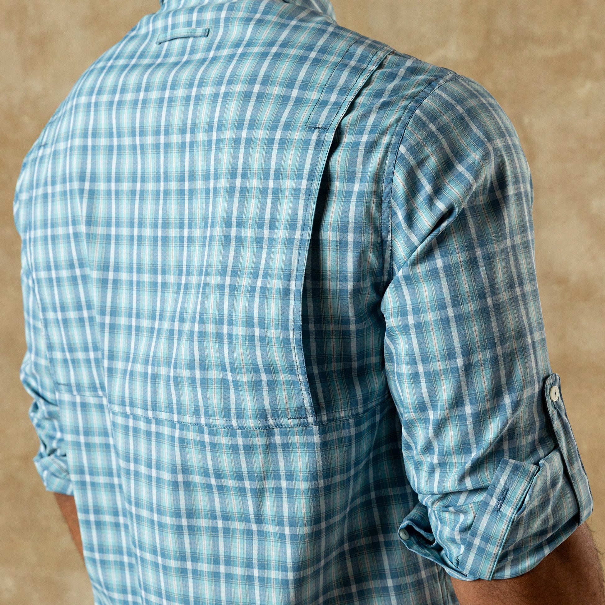 Duck Head Performance Dobby Guide Shirt - Melrose Plaid - Lake Blue