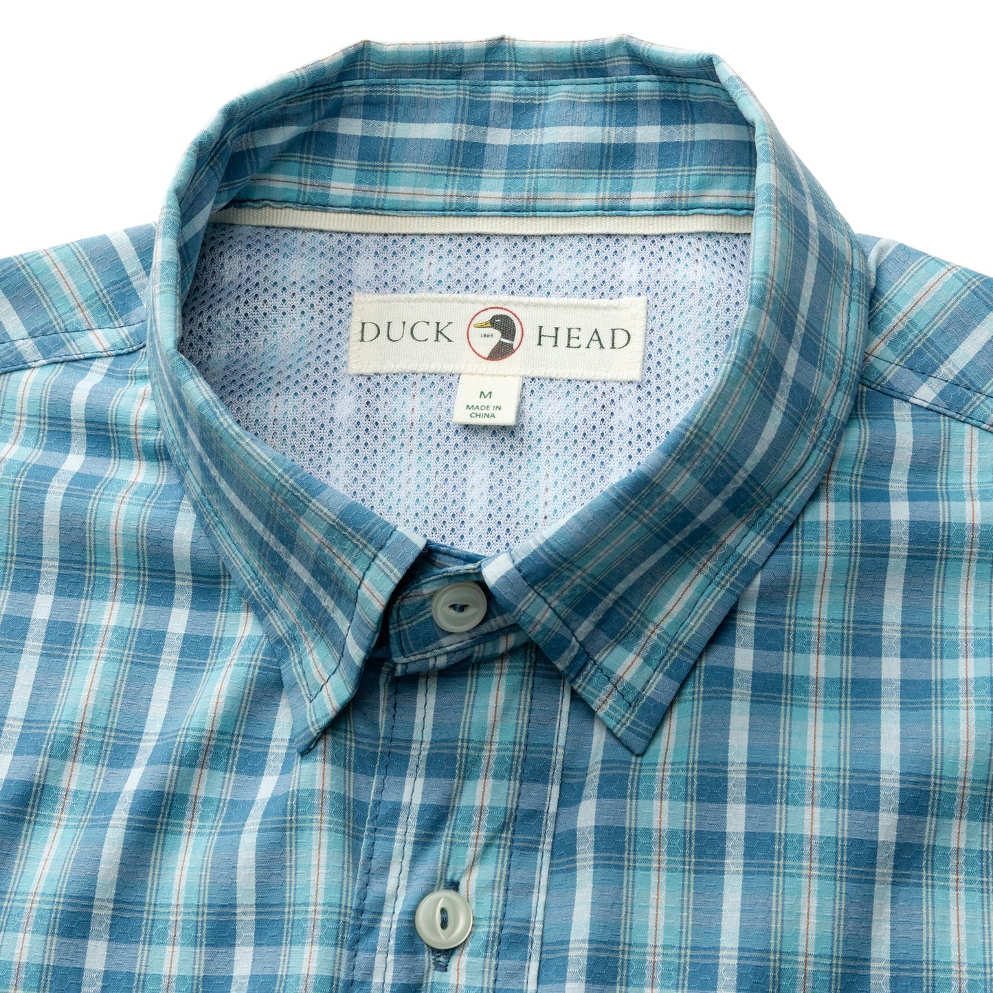 Duck Head Performance Dobby Guide Shirt - Melrose Plaid - Lake Blue