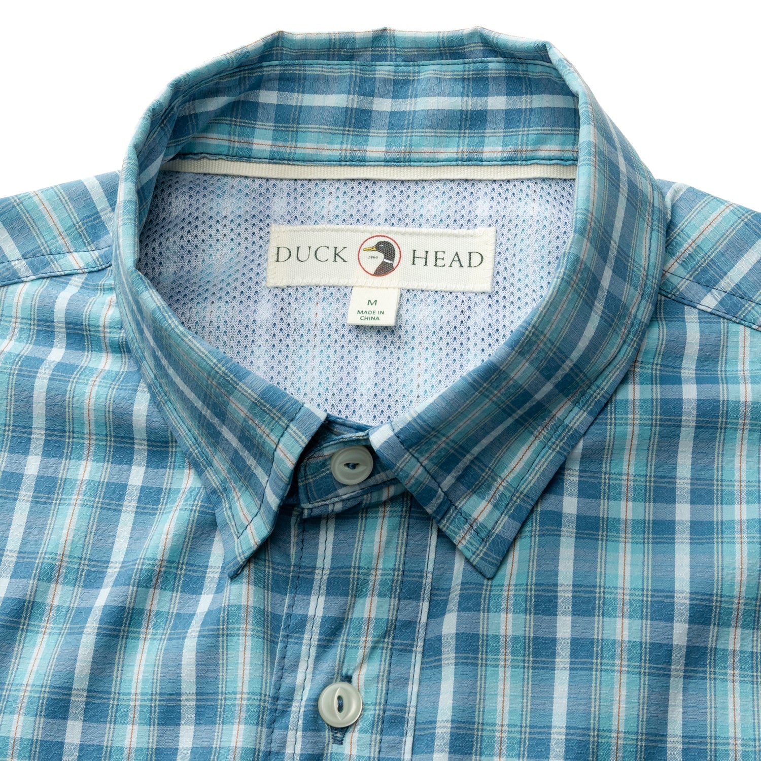Duck Head Performance Dobby Guide Shirt - Melrose Plaid - Lake Blue