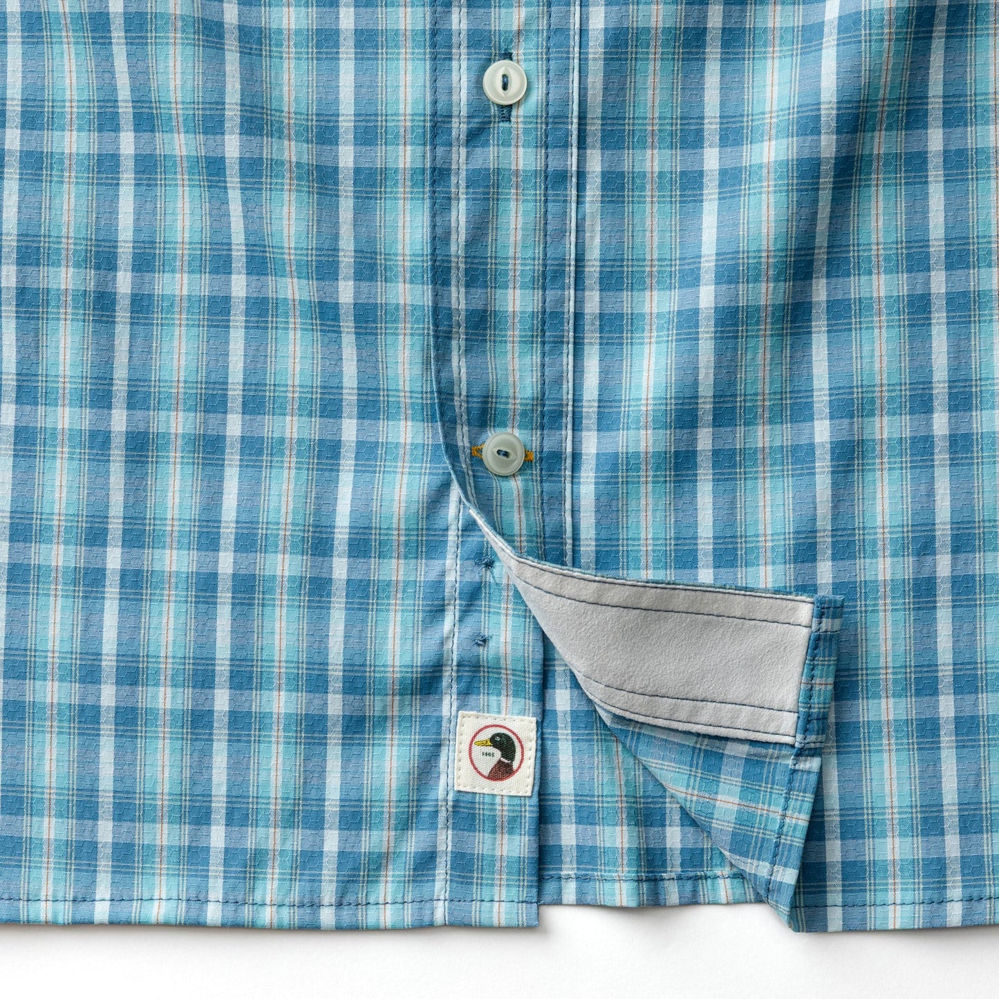 Duck Head Performance Dobby Guide Shirt - Melrose Plaid - Lake Blue
