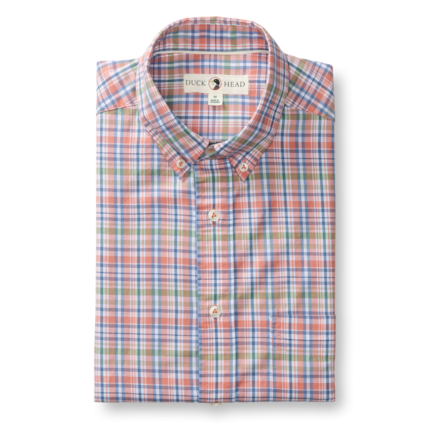 Duck Head Cotton Twill Sport Shirt - Pratt Plaid - Rosewood