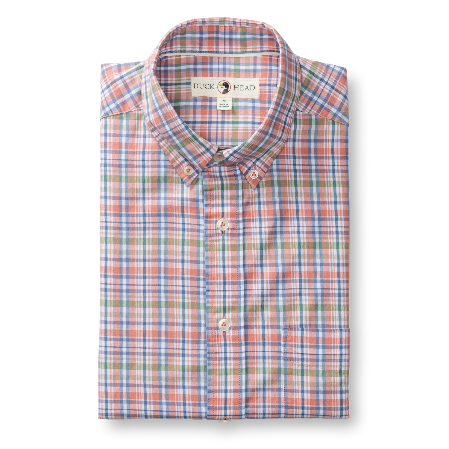 Duck Head Cotton Twill Sport Shirt - Pratt Plaid - Rosewood