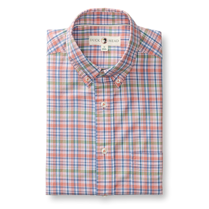 Duck Head Cotton Twill Sport Shirt - Pratt Plaid - Rosewood