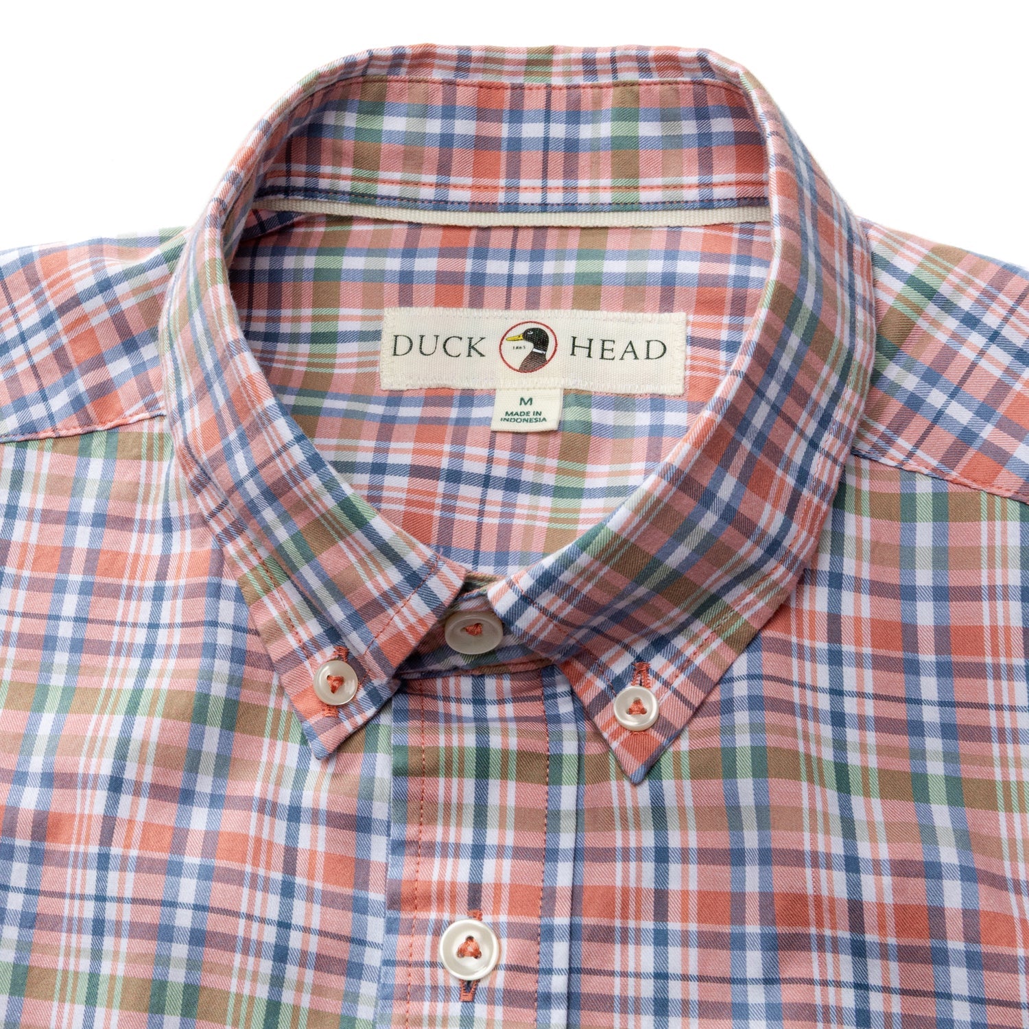 Duck Head Cotton Twill Sport Shirt - Pratt Plaid - Rosewood