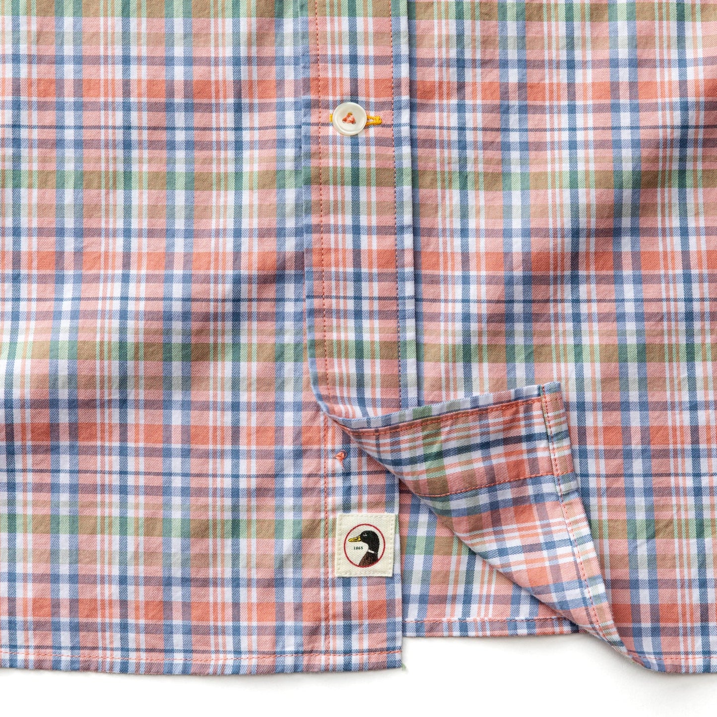 Duck Head Cotton Twill Sport Shirt - Pratt Plaid - Rosewood
