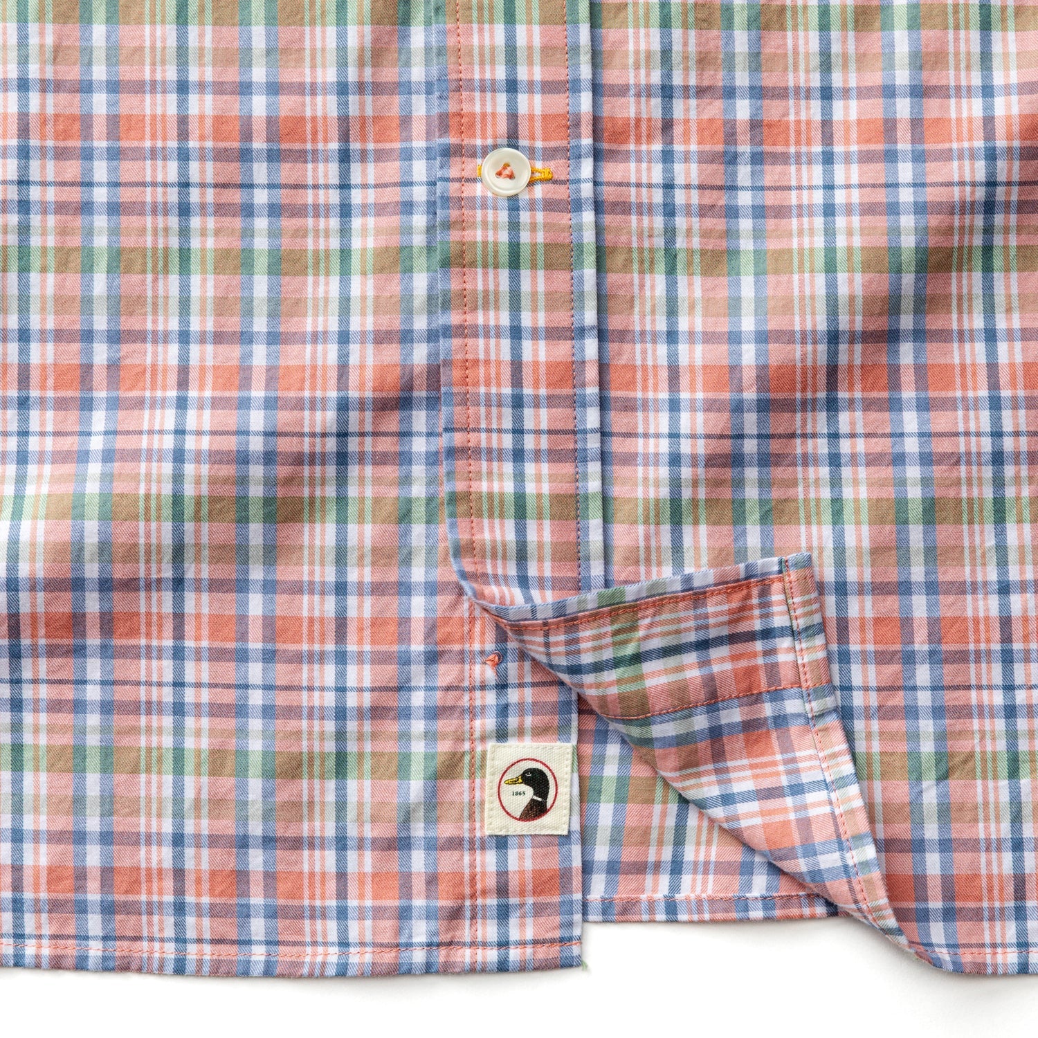 Duck Head Cotton Twill Sport Shirt - Pratt Plaid - Rosewood