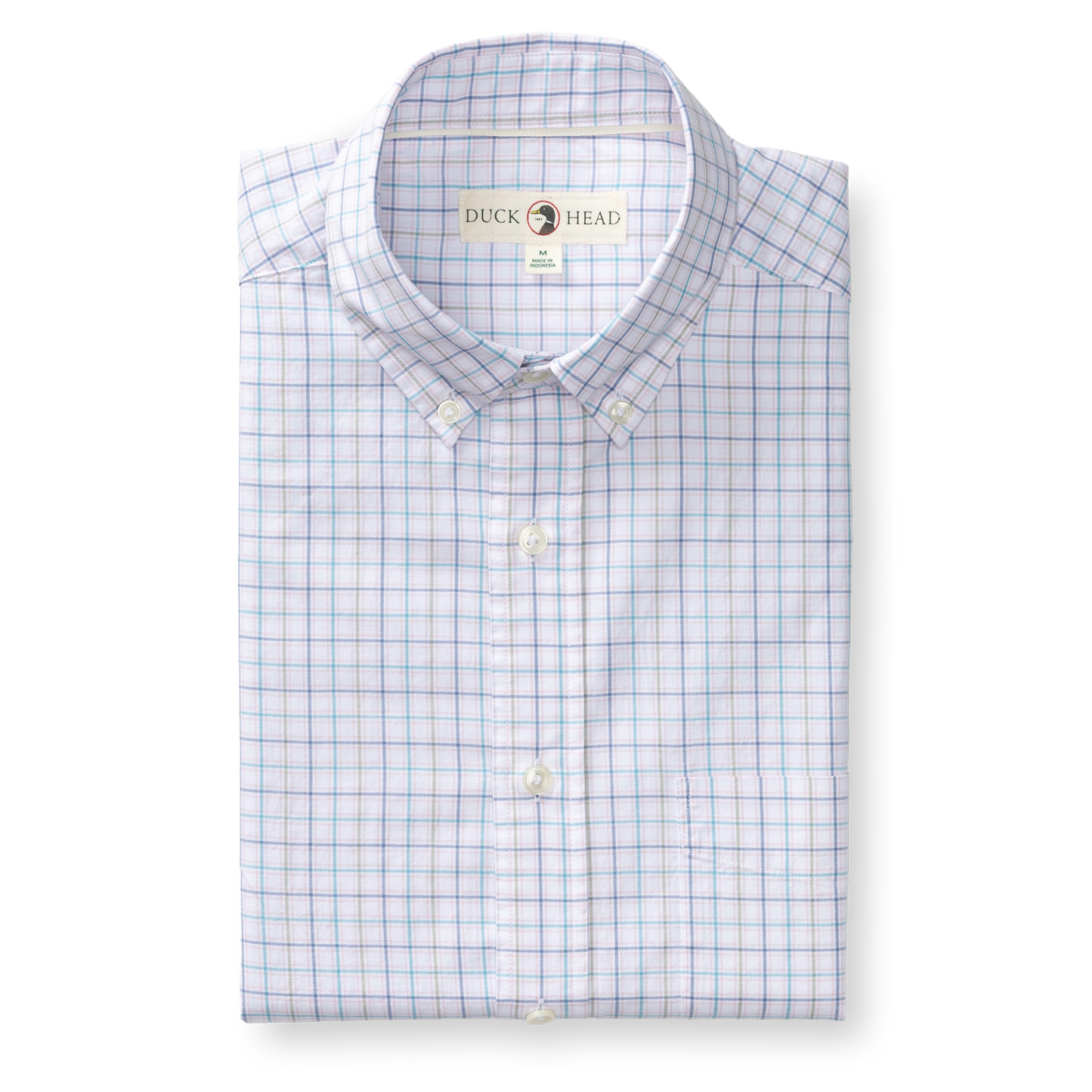 Duck Head Cotton Twill Sport Shirt - Ashland Plaid - Pale Pink