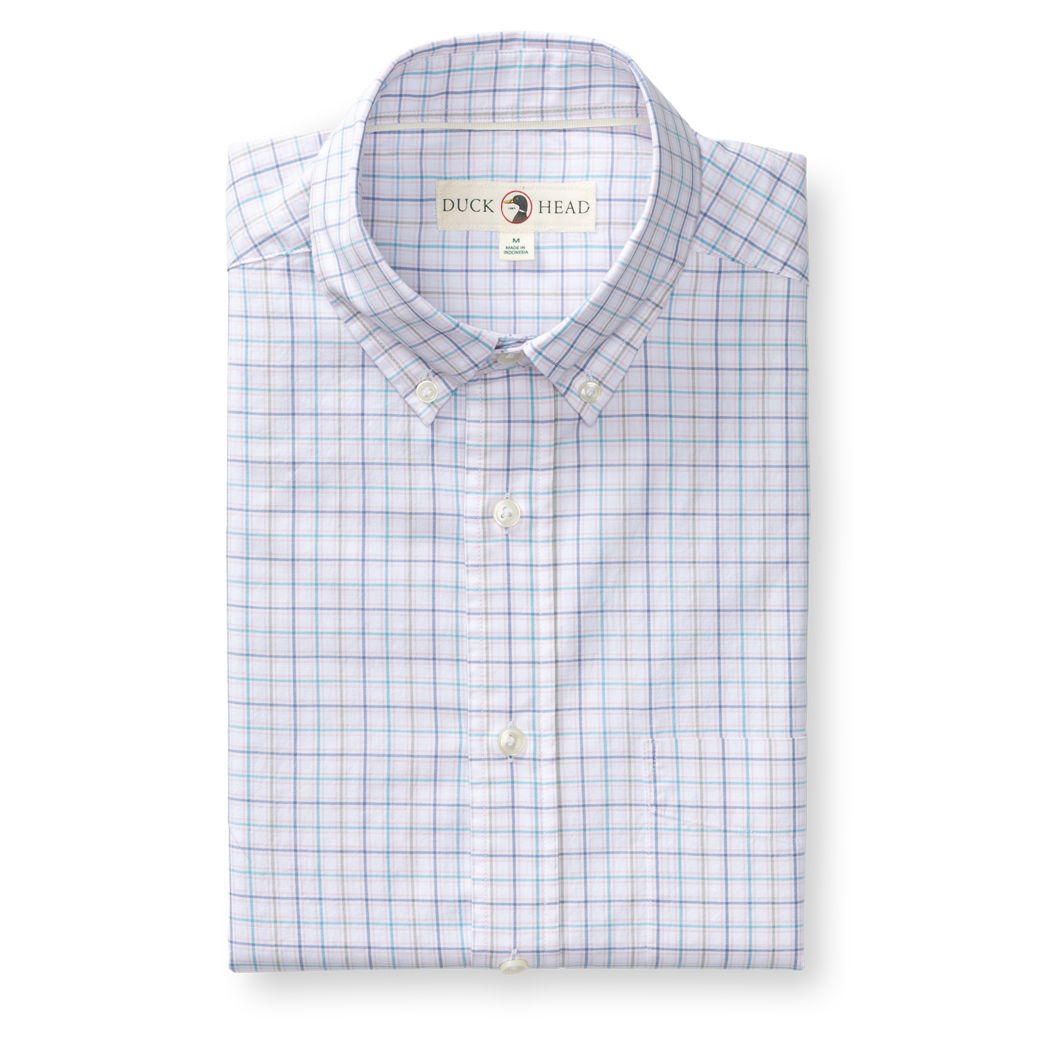 Duck Head Cotton Twill Sport Shirt - Ashland Plaid - Pale Pink