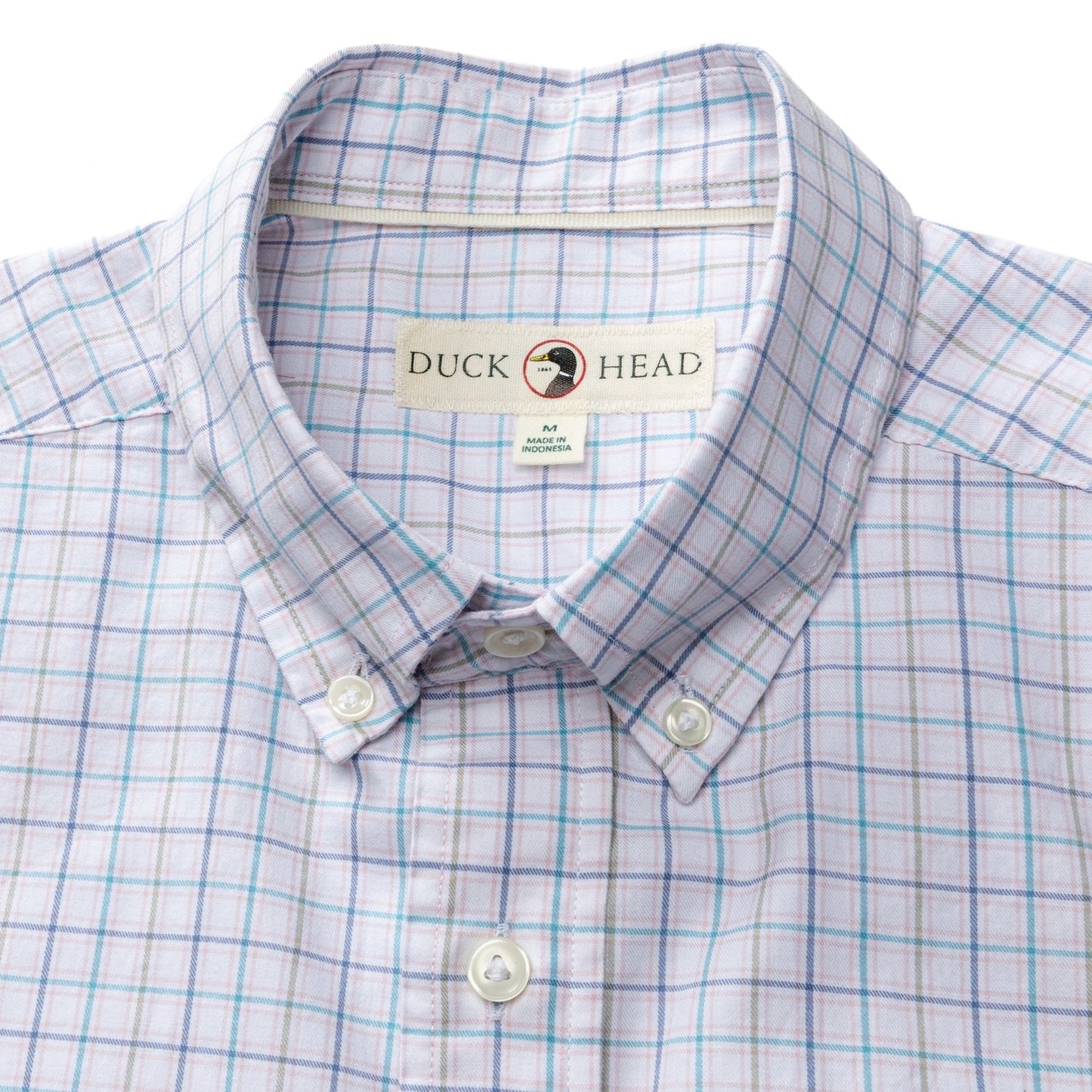 Duck Head Cotton Twill Sport Shirt - Ashland Plaid - Pale Pink