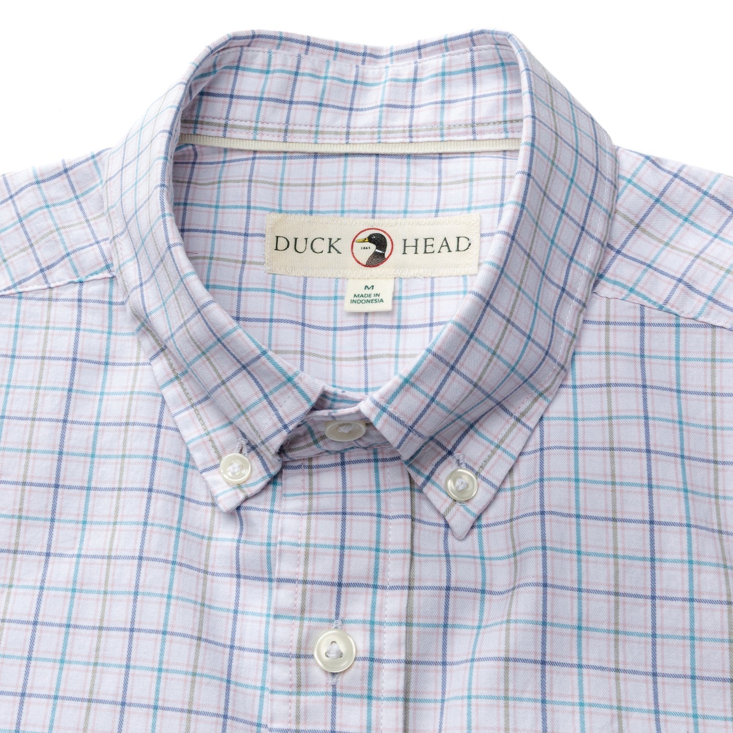 Duck Head Cotton Twill Sport Shirt - Ashland Plaid - Pale Pink