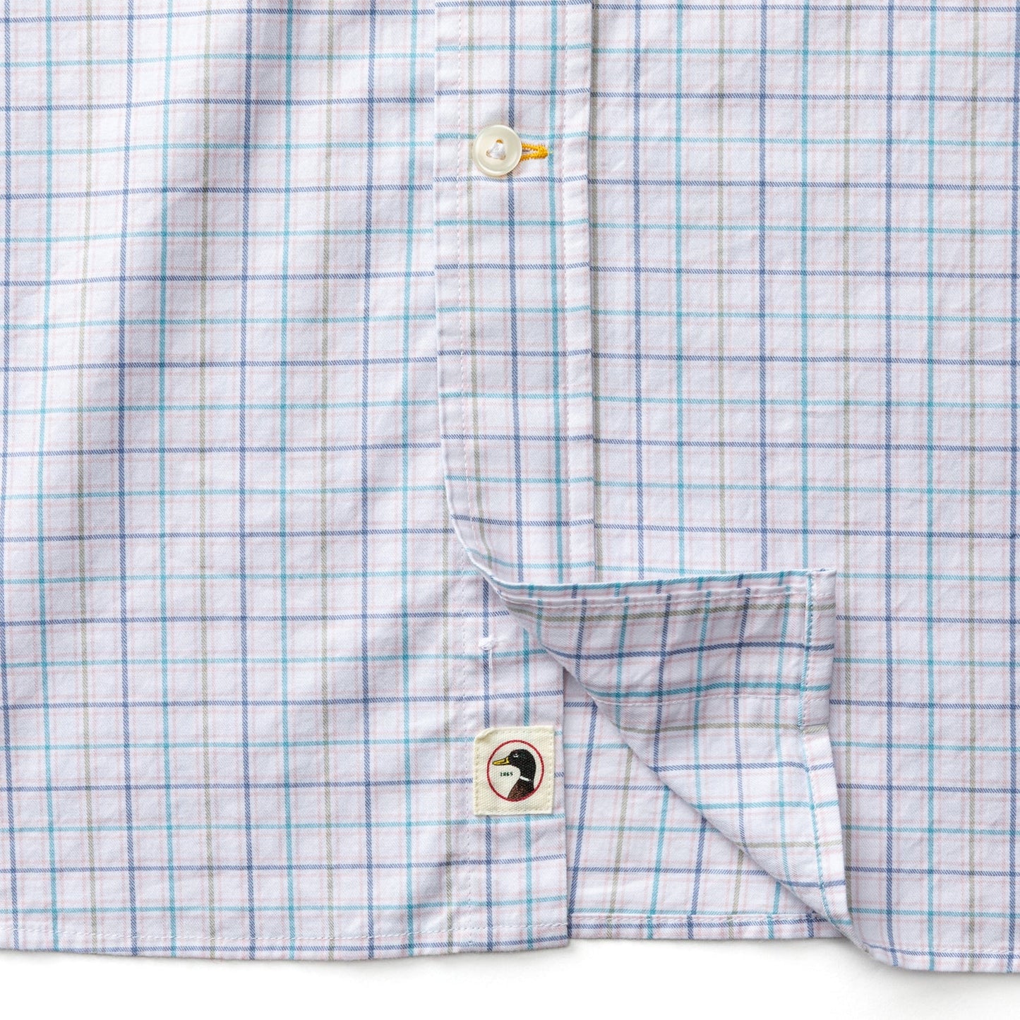 Duck Head Cotton Twill Sport Shirt - Ashland Plaid - Pale Pink