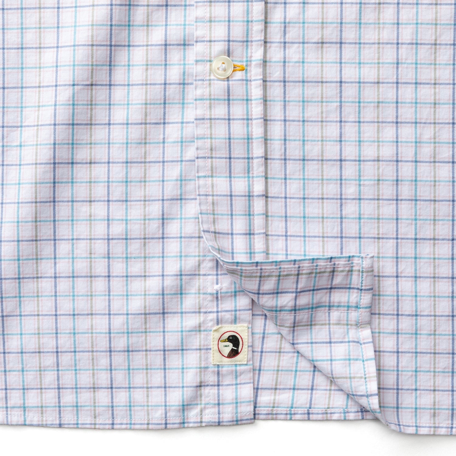 Duck Head Cotton Twill Sport Shirt - Ashland Plaid - Pale Pink
