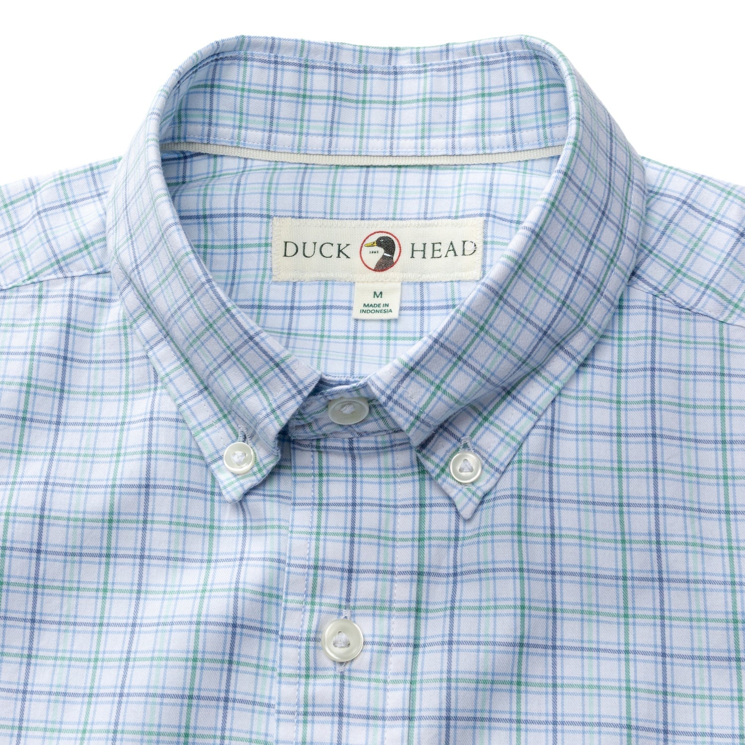 Duck Head Cotton Twill Sport Shirt - Ashland Plaid - Serenity Blue