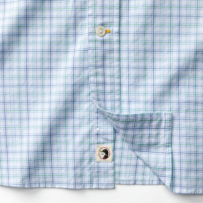 Duck Head Cotton Twill Sport Shirt - Ashland Plaid - Serenity Blue
