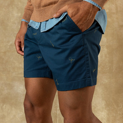 Duck Head 7" Gold School Chino Short - Emb Mallard Blue