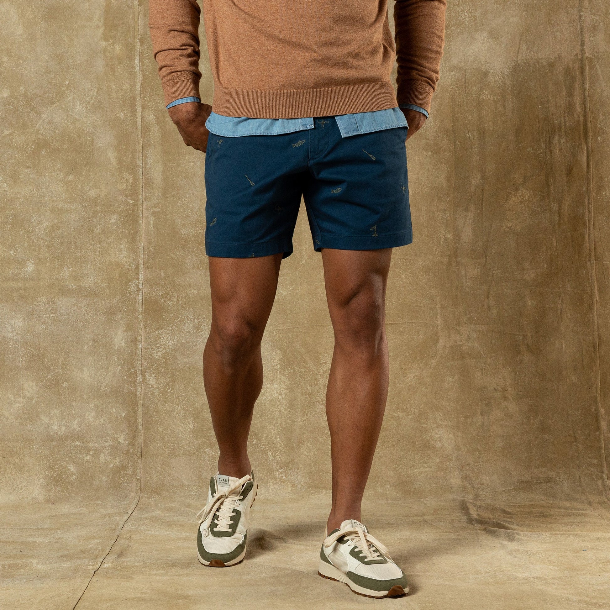 Duck Head 7" Gold School Chino Short - Emb Mallard Blue