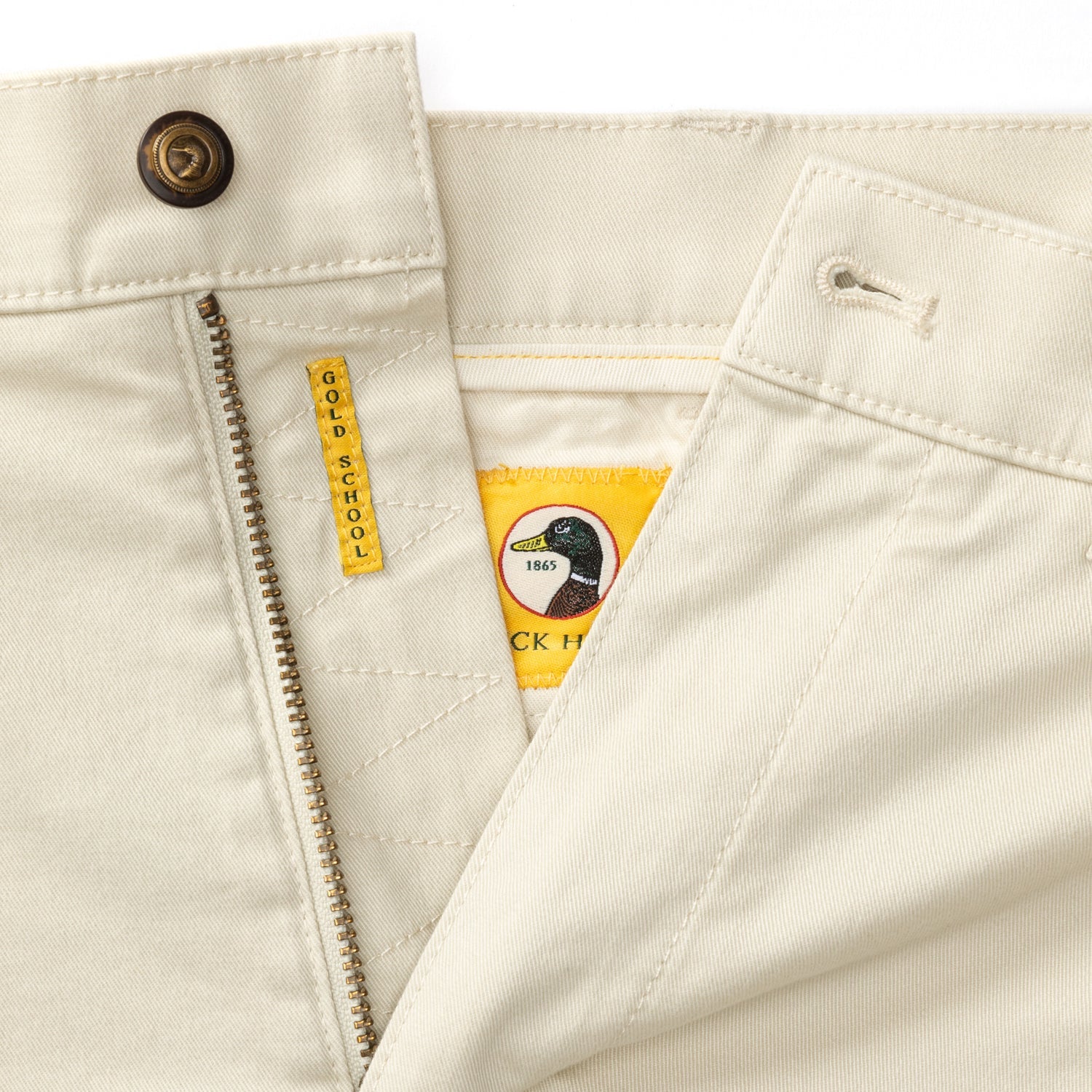 Duck Head 7" Gold School Chino Short - Stone Gold Patch
