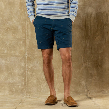 Duck Head 9" Gold School Chino Short - Emb Mallard Blue