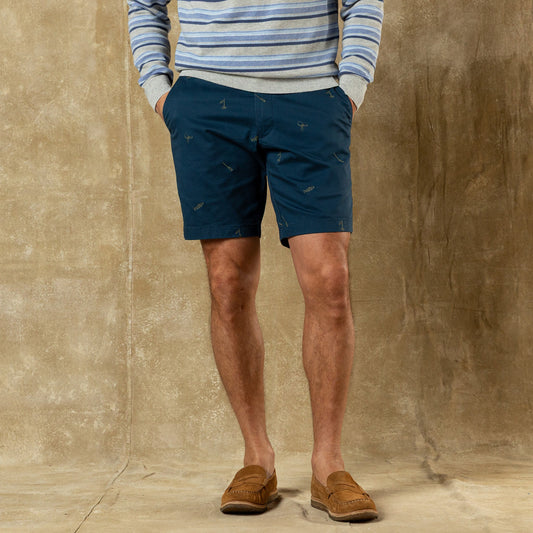 Duck Head 9" Gold School Chino Short - Emb Mallard Blue