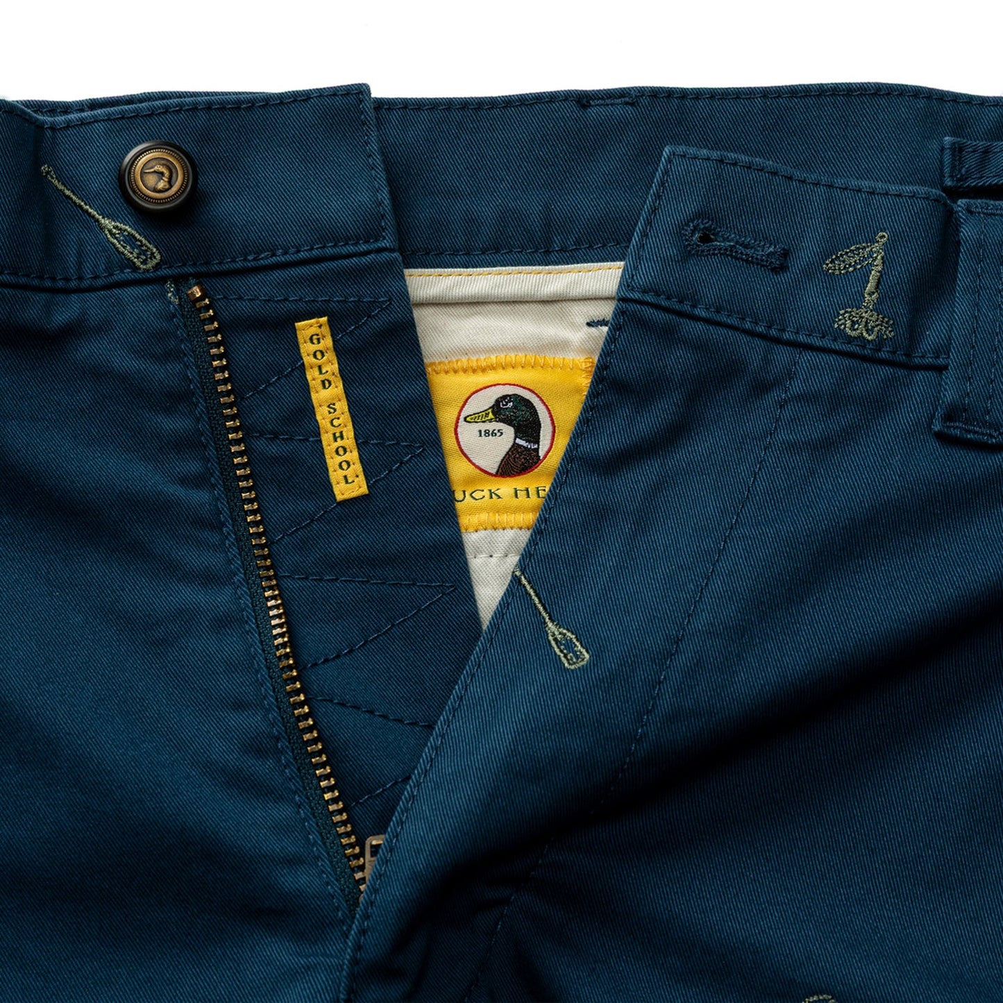 Duck Head 9" Gold School Chino Short - Emb Mallard Blue