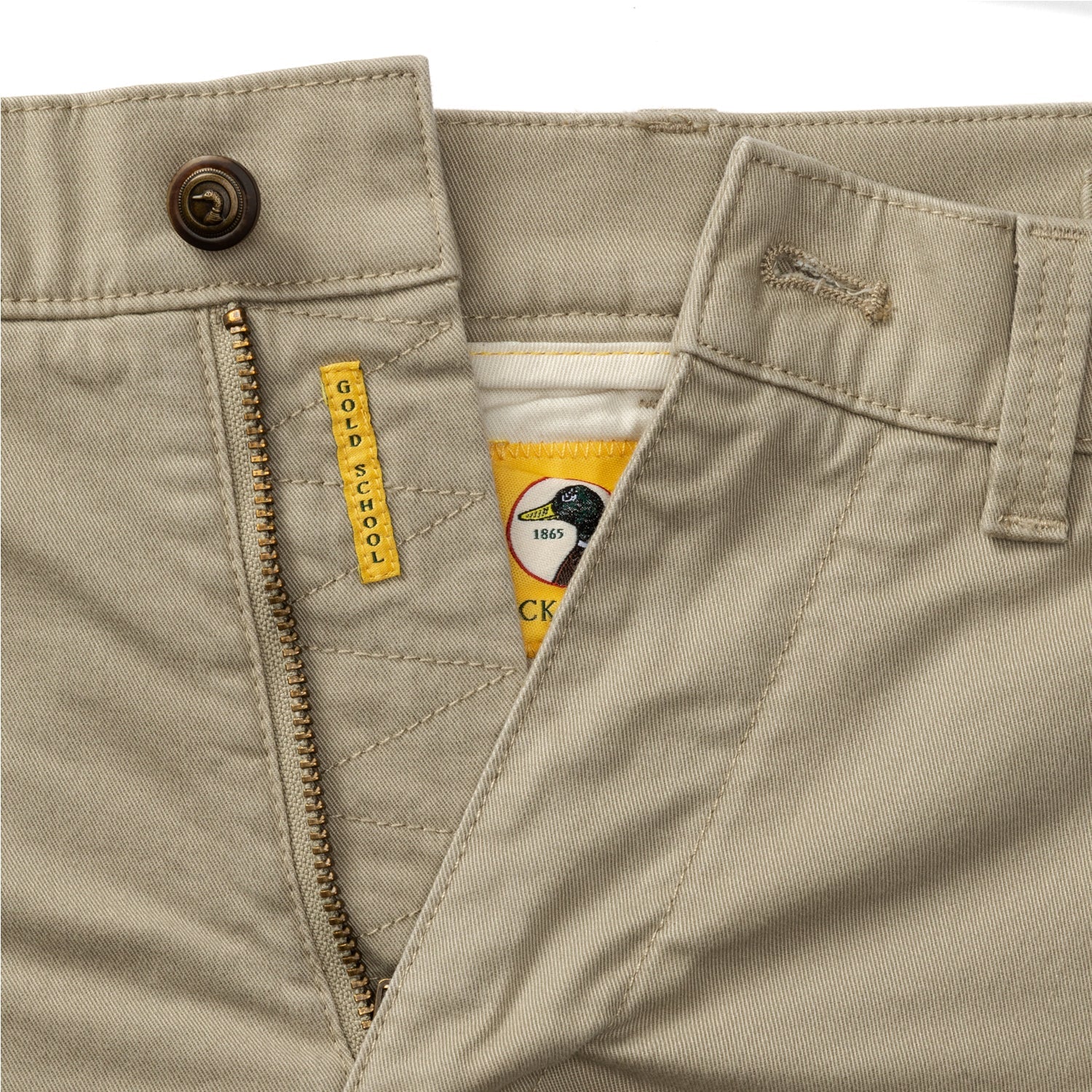 Duck Head 9" Gold School Chino Short - Khaki Gold Patch