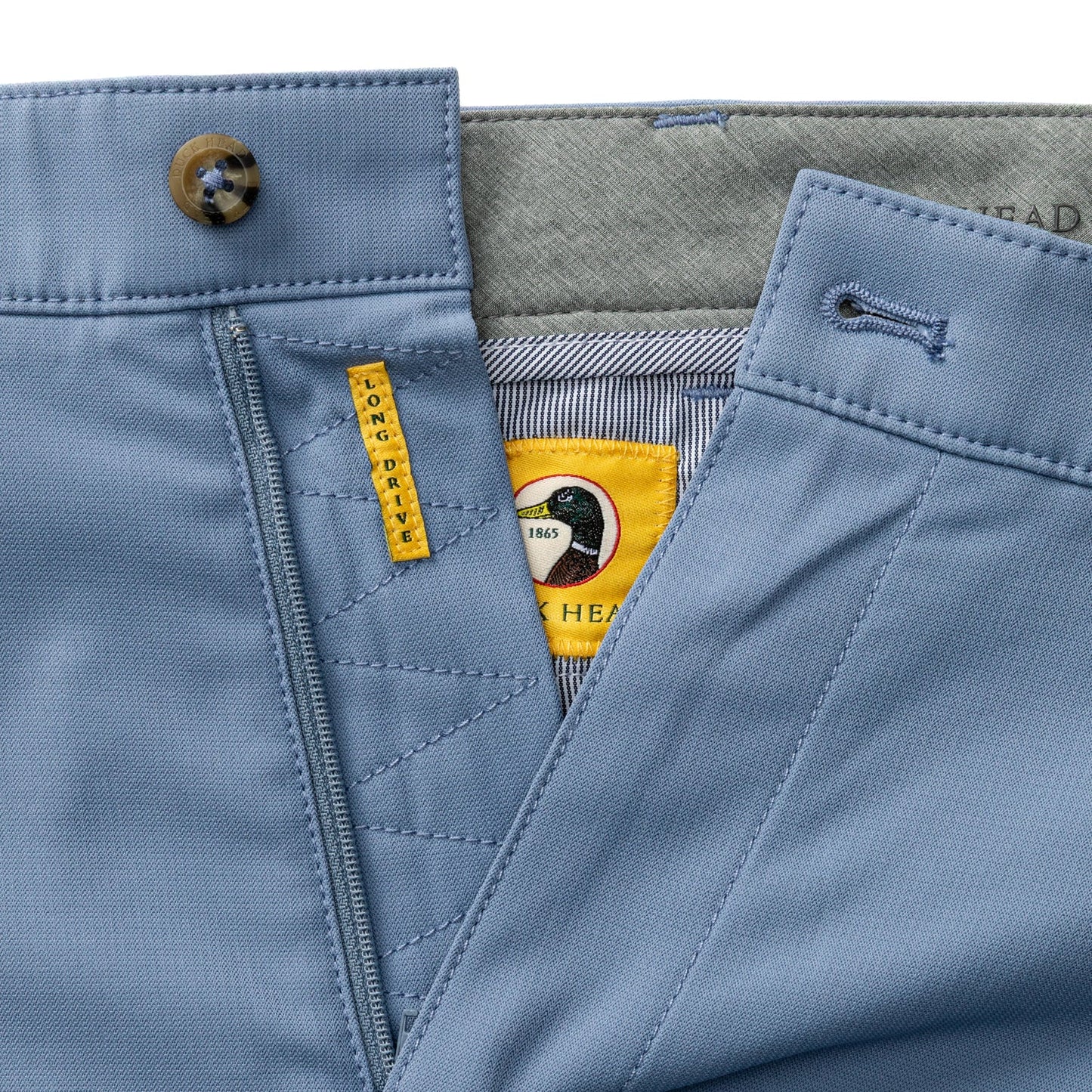 Duck Head 9" Long Drive Performance Short - Chambray Blue