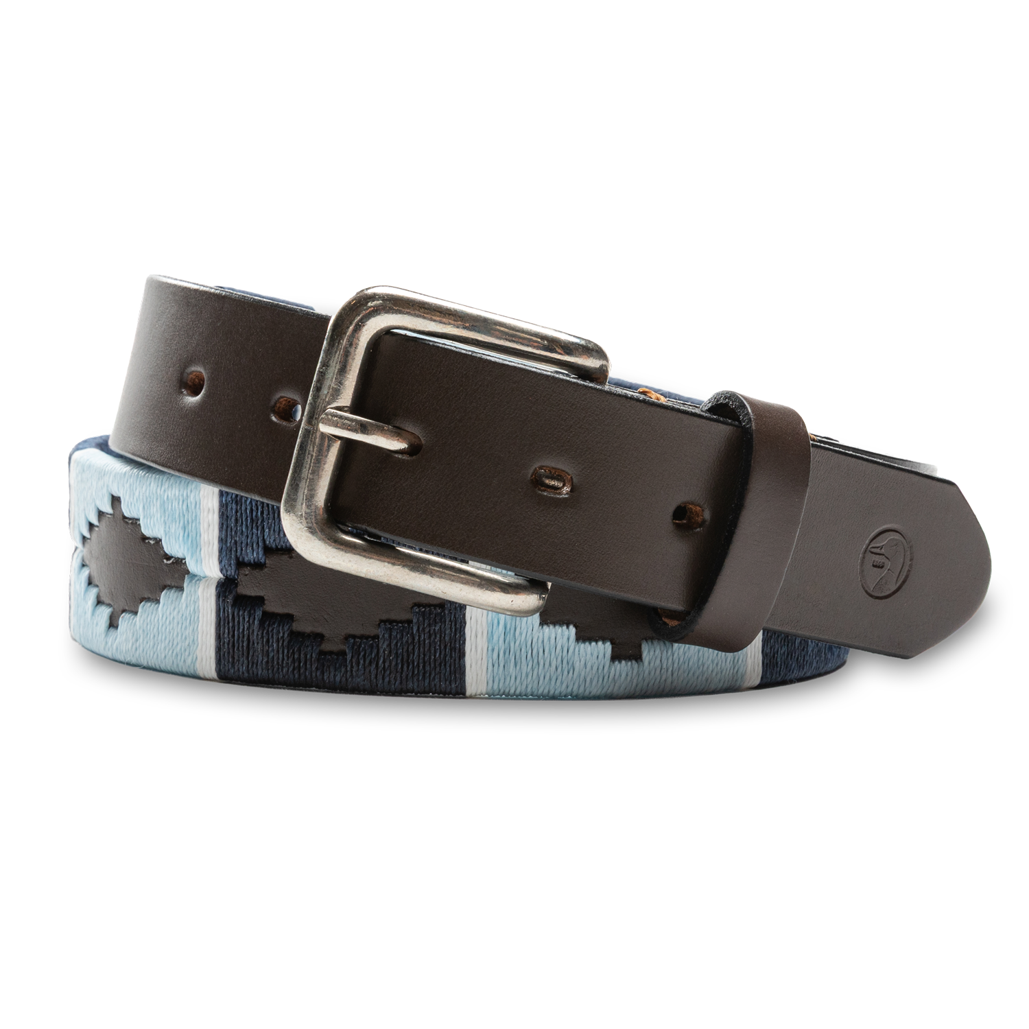 Duck Head Woven Leather Belt - Sky Blue