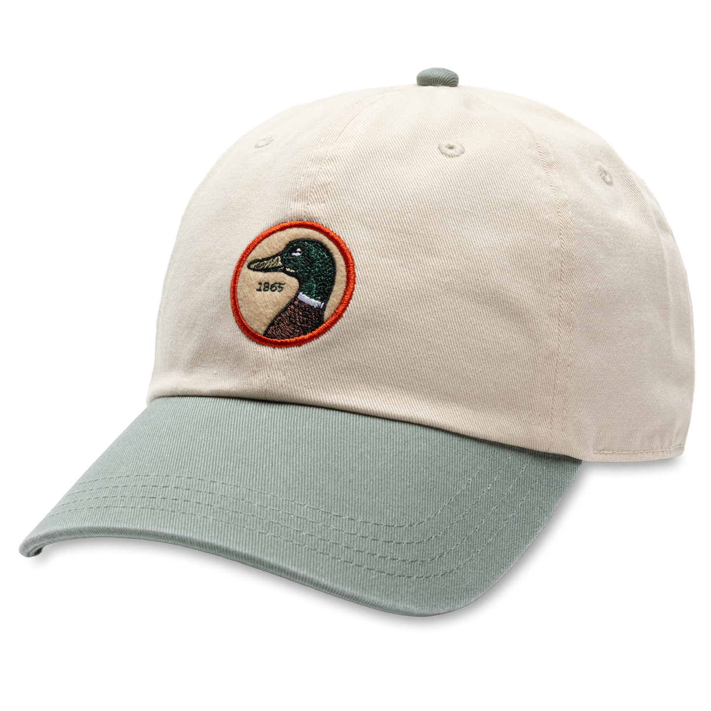 Duck Head Circle Patch Twill Hat - Cream