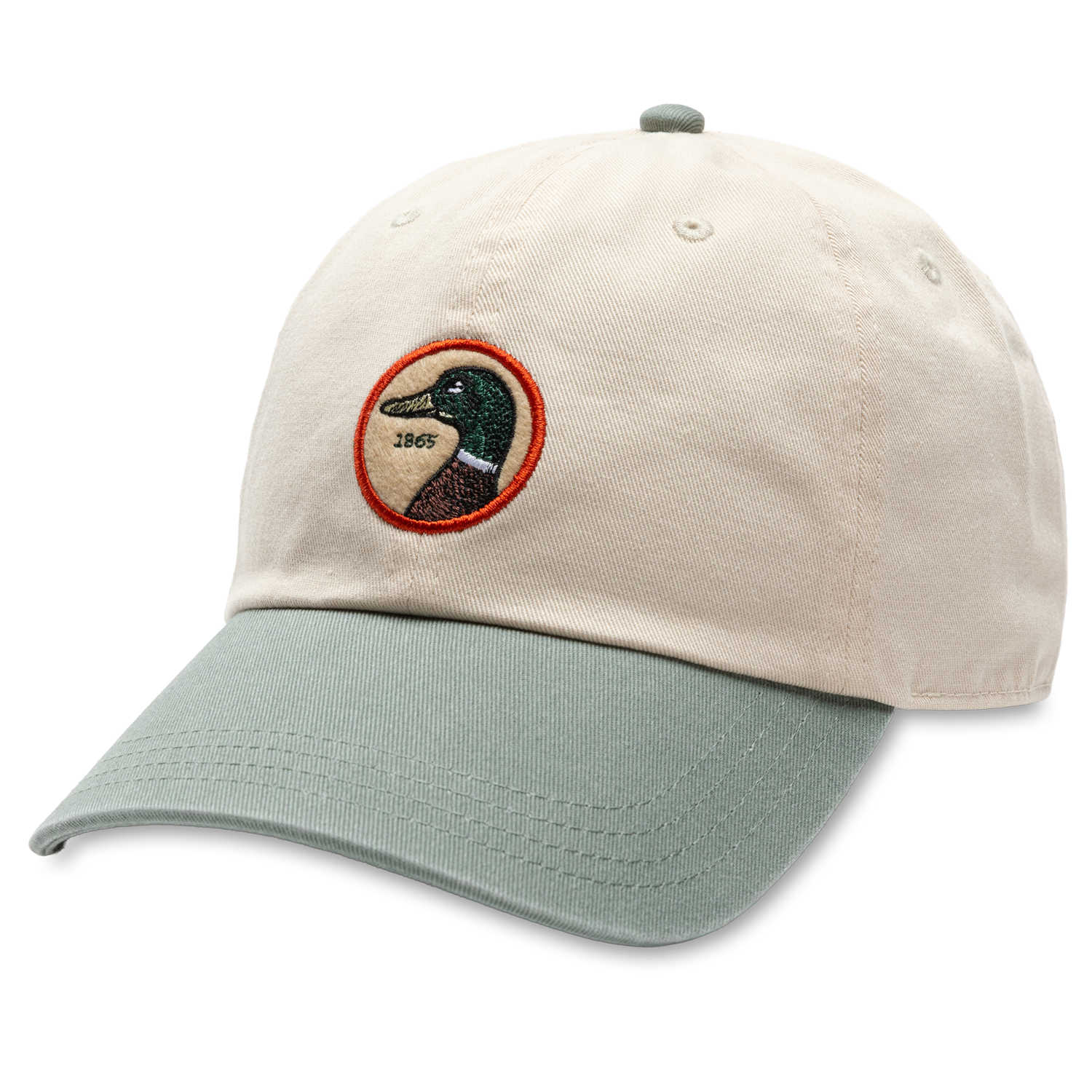 Duck Head Circle Patch Twill Hat - Cream