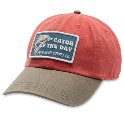 Duck Head Catch Of The Day Patch Cotton Twill Hat - Rosewood