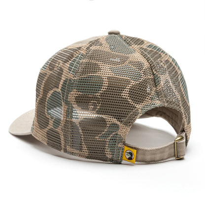 Duck Head Trucker Hat With Camo Mesh - Stone