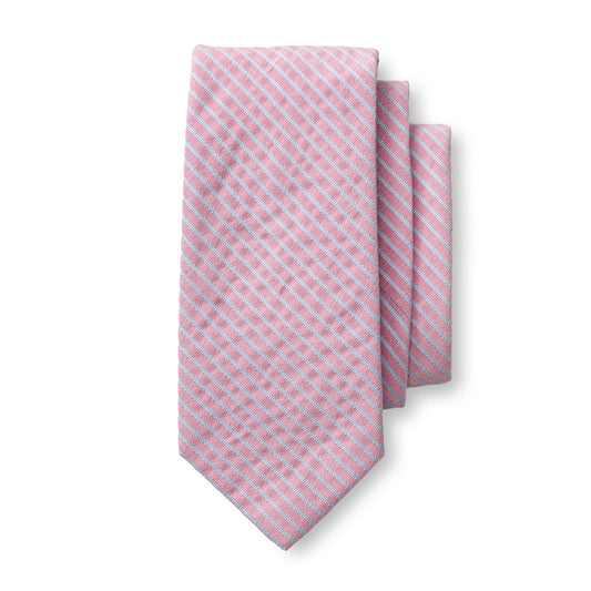 Duck Head Seersucker Stripe Tie - Rosewood