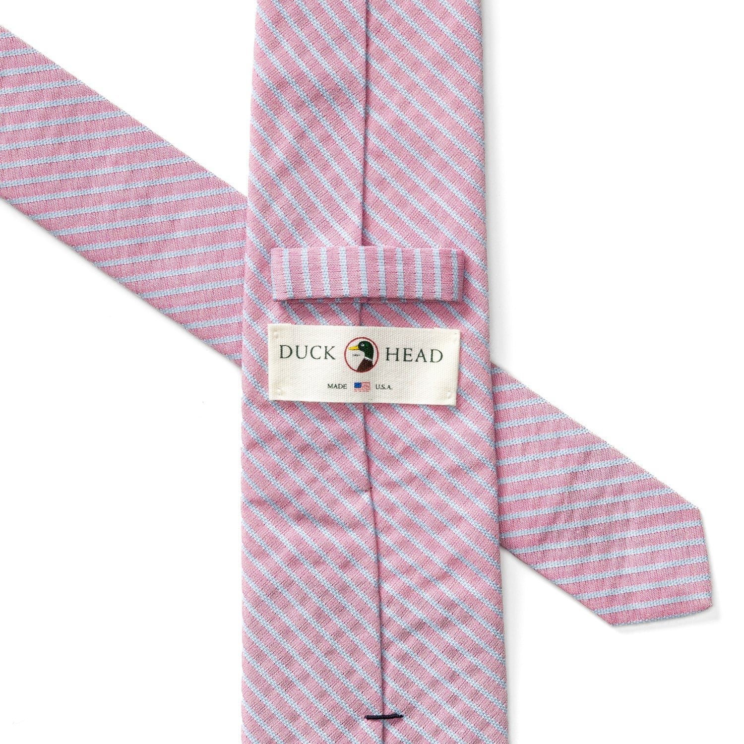 Duck Head Seersucker Stripe Tie - Rosewood