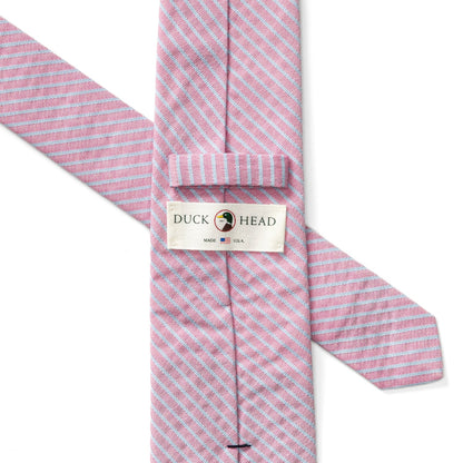 Duck Head Seersucker Stripe Tie - Rosewood