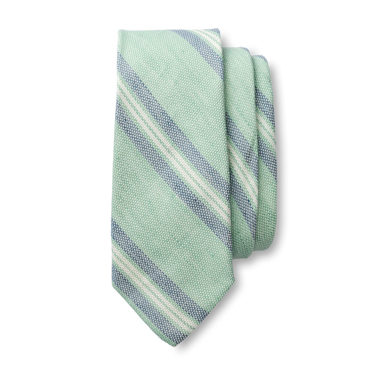 Duck Head Cotton Linen Stripe Tie - Aspen Green