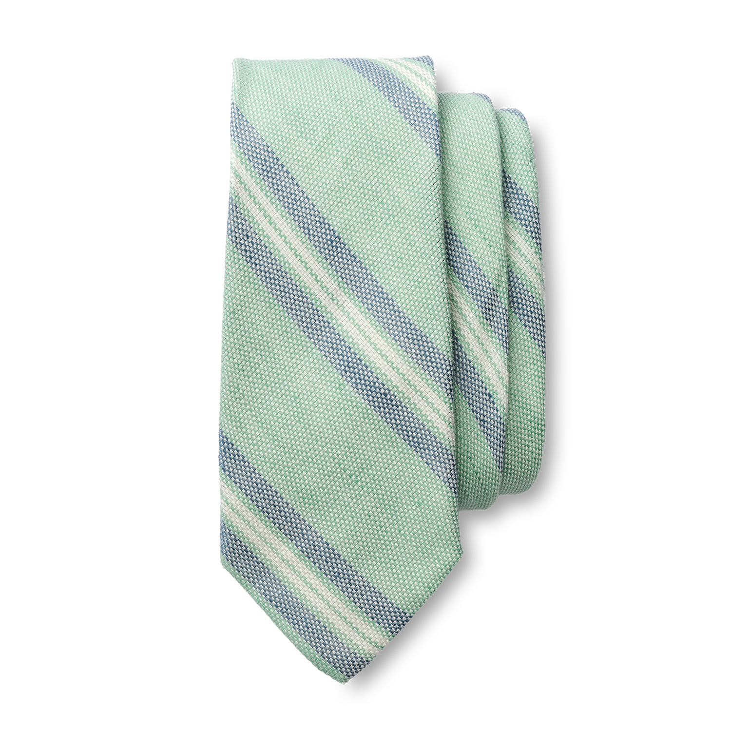 Duck Head Cotton Linen Stripe Tie - Aspen Green