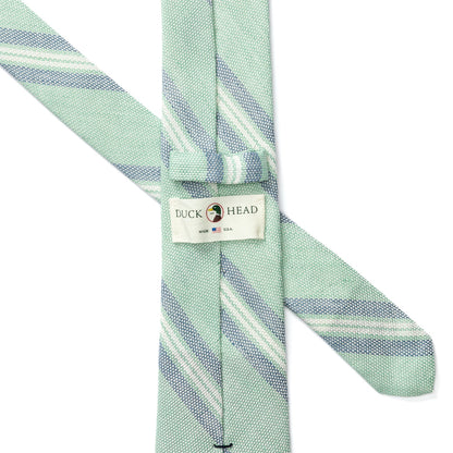 Duck Head Cotton Linen Stripe Tie - Aspen Green