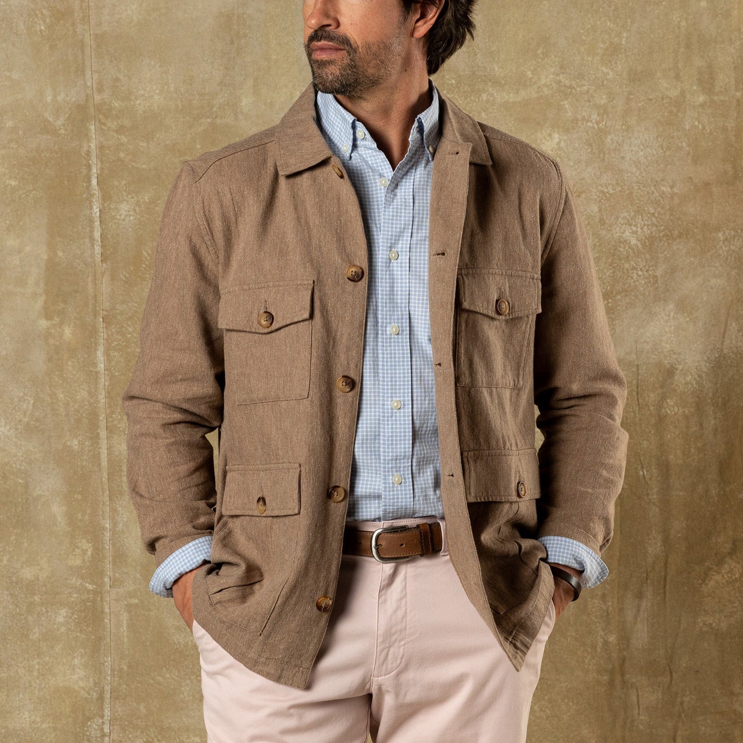 Duck Head Rutledge Safari Jacket - Pinecrest Solid - Teak