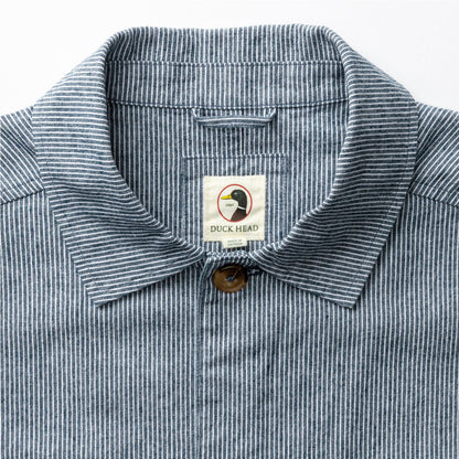 Duck Head Rutledge Safari Jacket - Shorewood Stripe - Mallard Blue