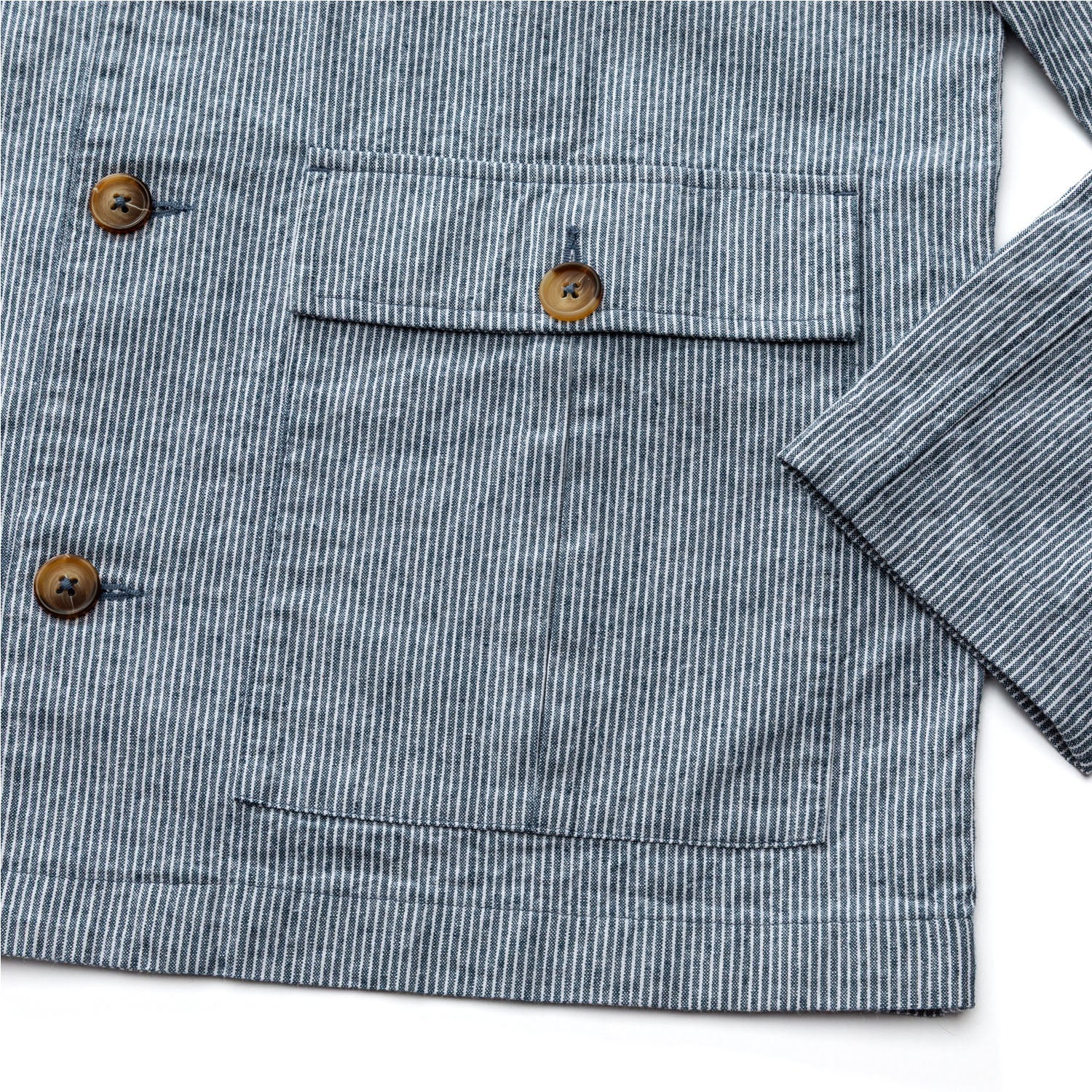 Duck Head Rutledge Safari Jacket - Shorewood Stripe - Mallard Blue