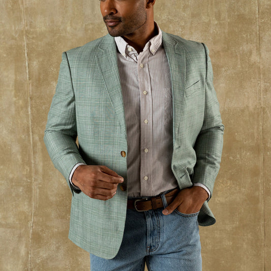 Duck Head Langdon Plaid Sport Coat - Hunter Green