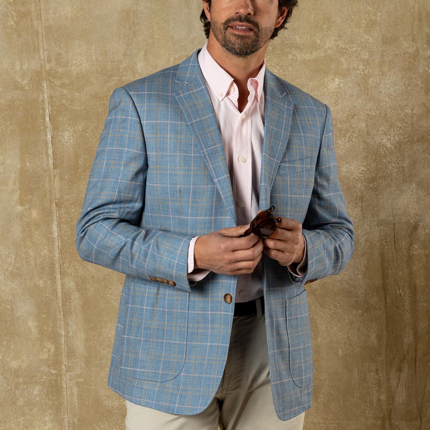 Duck Head Bradner Plaid Sport Coat - Chambray Blue