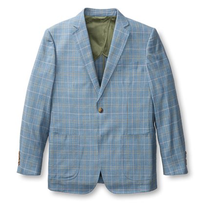 Duck Head Bradner Plaid Sport Coat - Chambray Blue