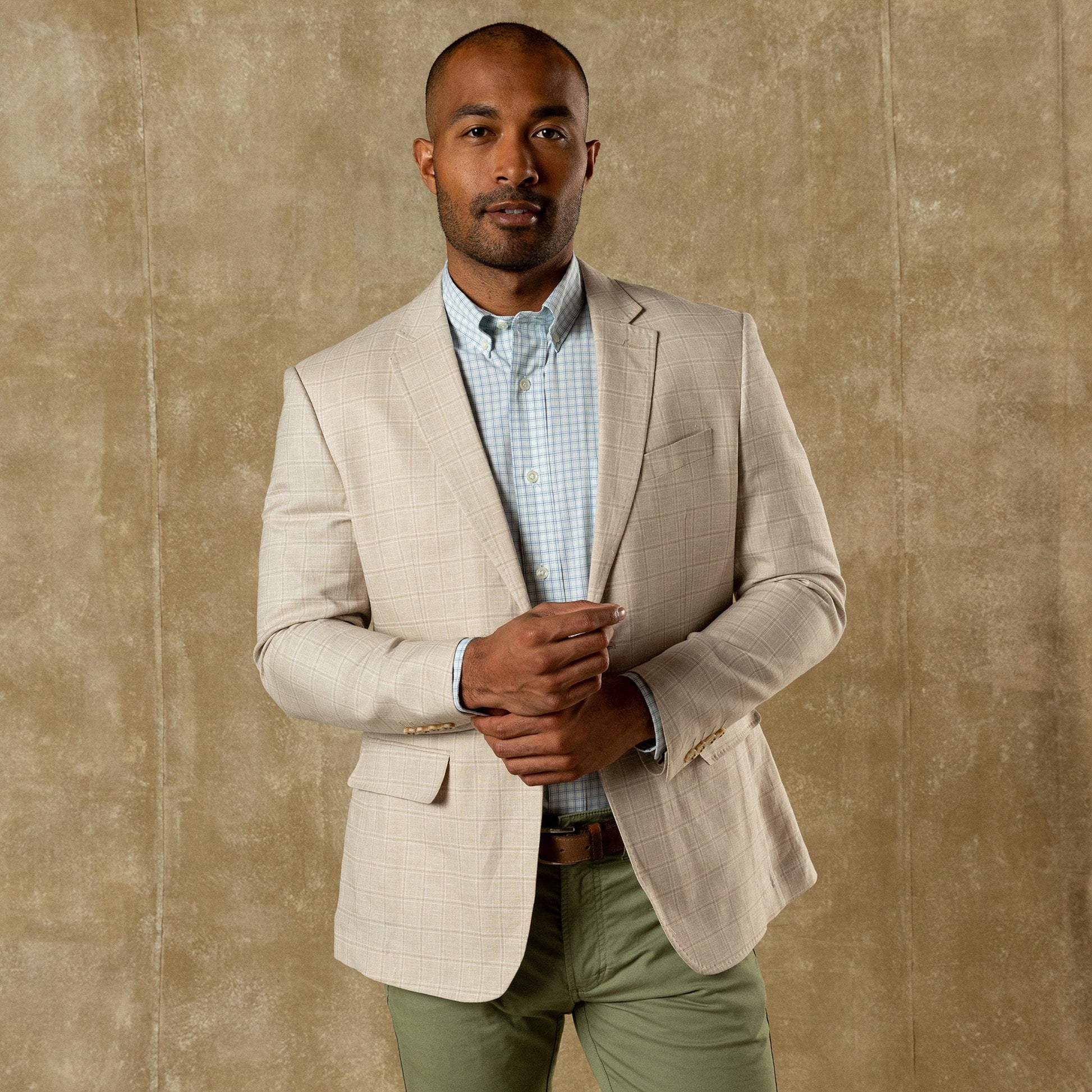 Duck Head Hastings Plaid Sport Coat - Tan