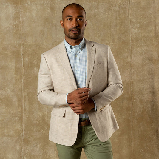Duck Head Hastings Plaid Sport Coat - Tan