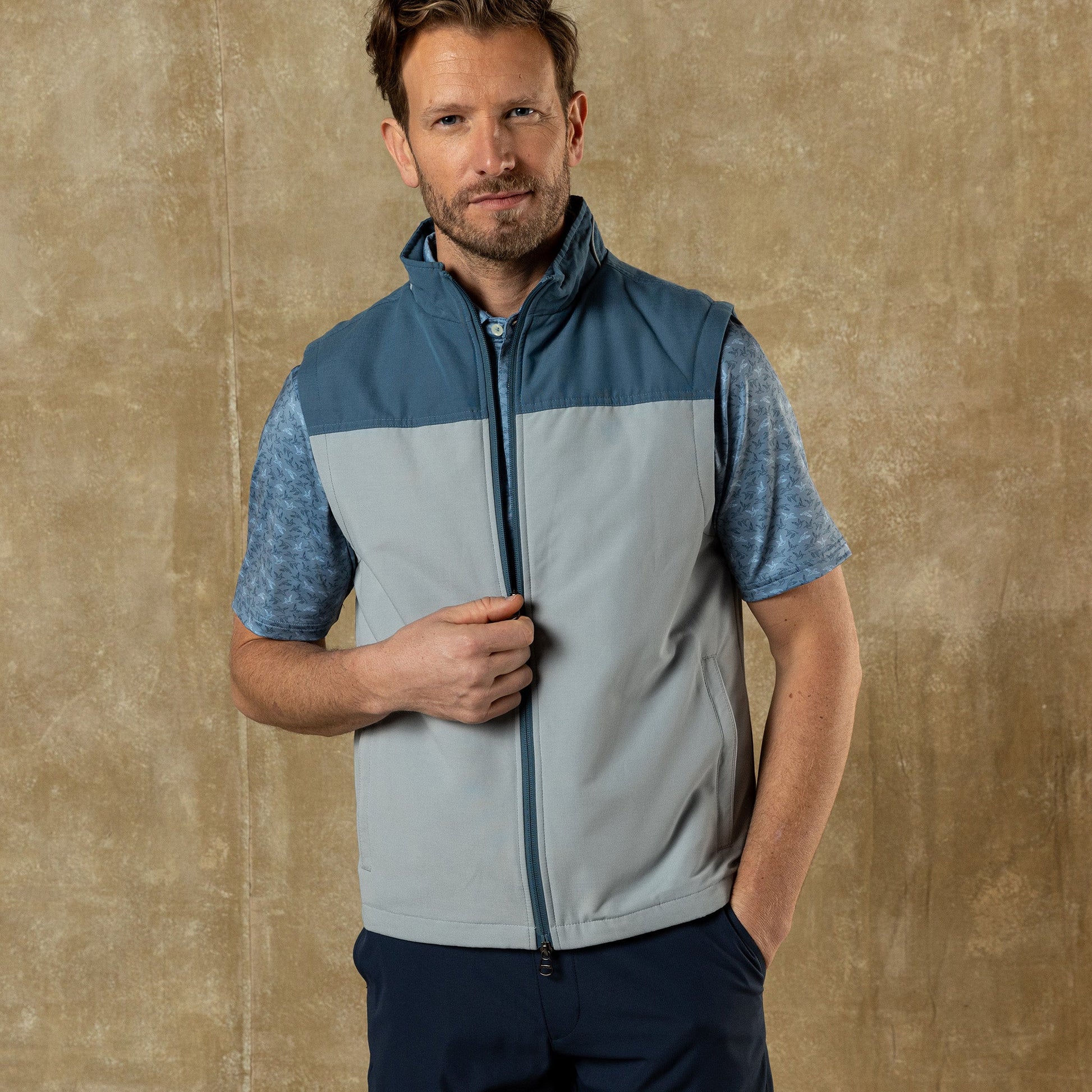 Duck Head Long Drive Performance Vest - Quarry Grey